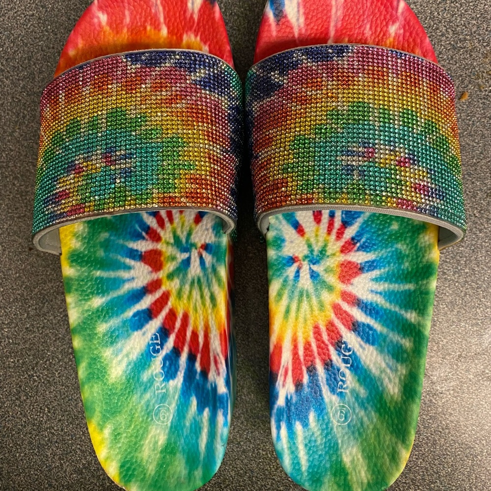 ***NEW*** Rhinestone Tie-Dye Platform Sandals